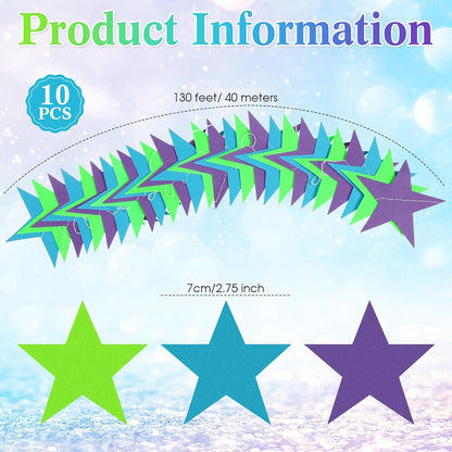 Patelai Glitter Star Garland Banner 2026 Graduation Decor 130 Feet Star Hanging Banner Twinkle Backdrop for Party Birthday Classroom Wedding Supplies(Gold)