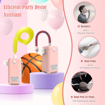 Ball Pump Balloon Pumps Electric, Balloon Pump Portable Long Animal Balloon Pump, Electric Blower Machine Inflator Basketball Pump 260 Balloon Pump for Party/Wedding/Birthday Decorations