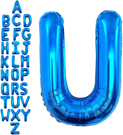 40 Inch Blue Letter A Balloons, DIY Phrase Foil Alphabet Letter A Balloons DIY Word A Banner for Birthday Anniversary Celebration Graduation Party Supplies Decoration