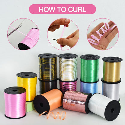 TONIFUL 500 Yards Curling Ribbon-Balloon Ribbon-Balloon String for Art&Craft Decor,Gift Wrapping,Ribbons and Bows for Christmas New Year Birthday Gifts (Silver)