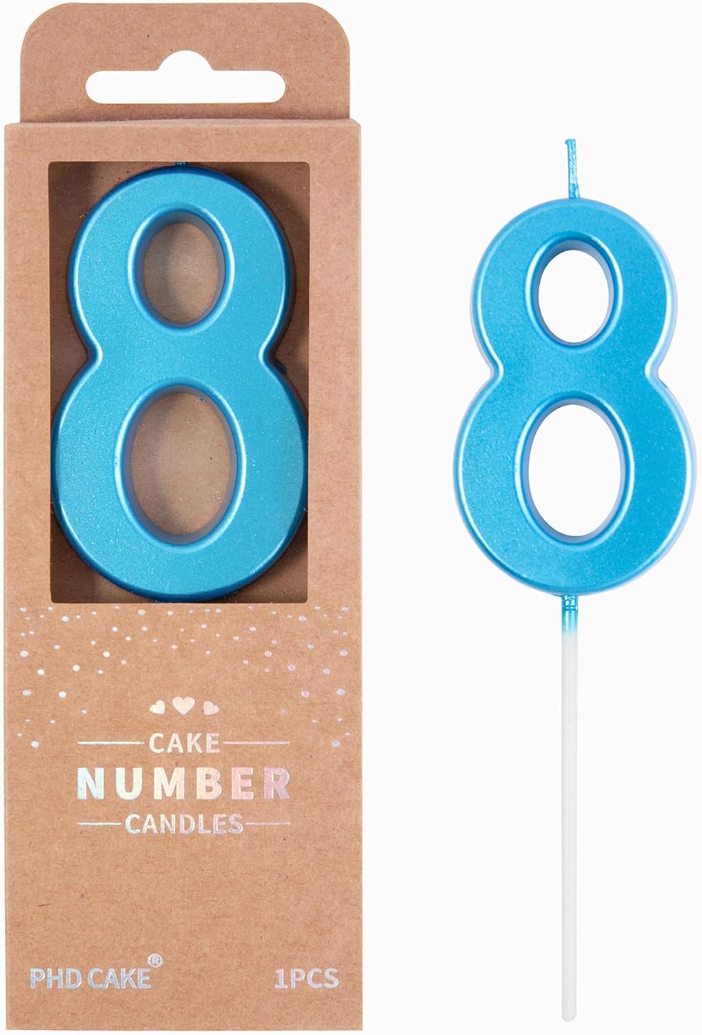 PHD CAKE 2.76 Inch Modern Gold 2 Number Birthday Candles, Gold Number Candles, Cake Number Candles, Party Celebration