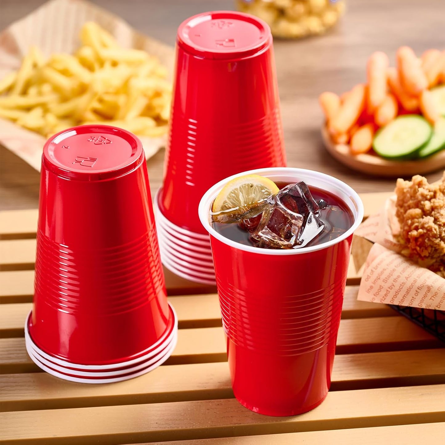 Lilymicky 240 Pack 12 oz Disposable Plastic Cups, Red Party Plastic Cups for Parties, Picnics and BBQ