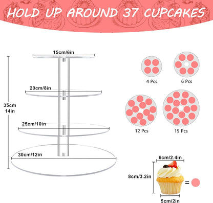 Acrylic Cupcake Tower, 7-Tier Round Cake Stand for 100 Cupcakes, Dessert Display for Parties & Weddings