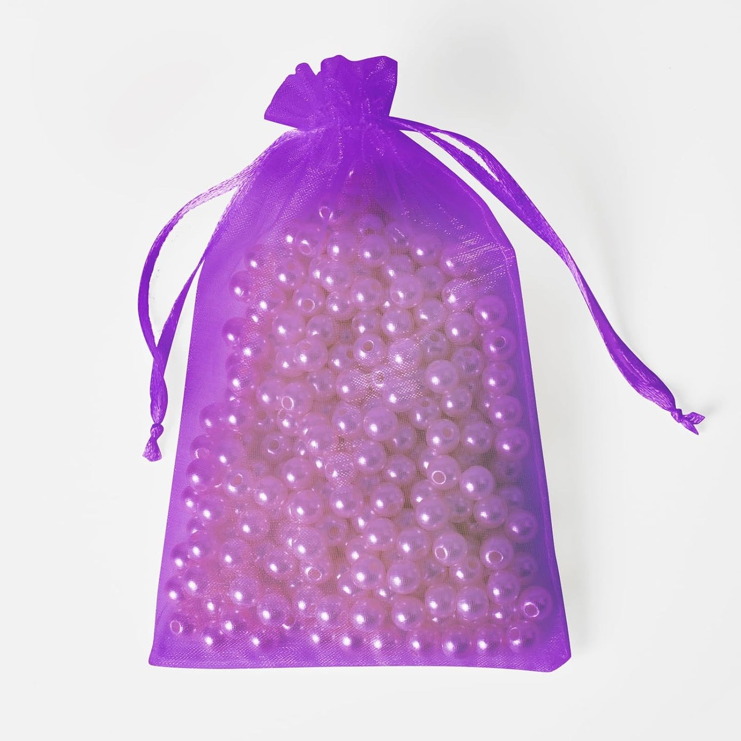100PCS White Organza Bags, 4x6 Inch Small Mesh Bags Drawstring, Jewelry Gift Bags for Easter, Party, Festival, Bathroom Soaps, Makeup