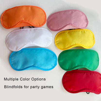 6 Pack Blindfold Eye Mask Cover Sleep Mask for Party Games Travel Sleep Team Build Party Supply with Adjustable Strap for Women Men Kids, Black