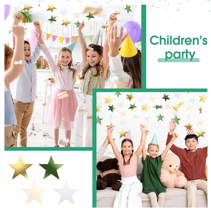 Patelai Glitter Star Garland Banner 2026 Graduation Decor 130 Feet Star Hanging Banner Twinkle Backdrop for Party Birthday Classroom Wedding Supplies(Gold)