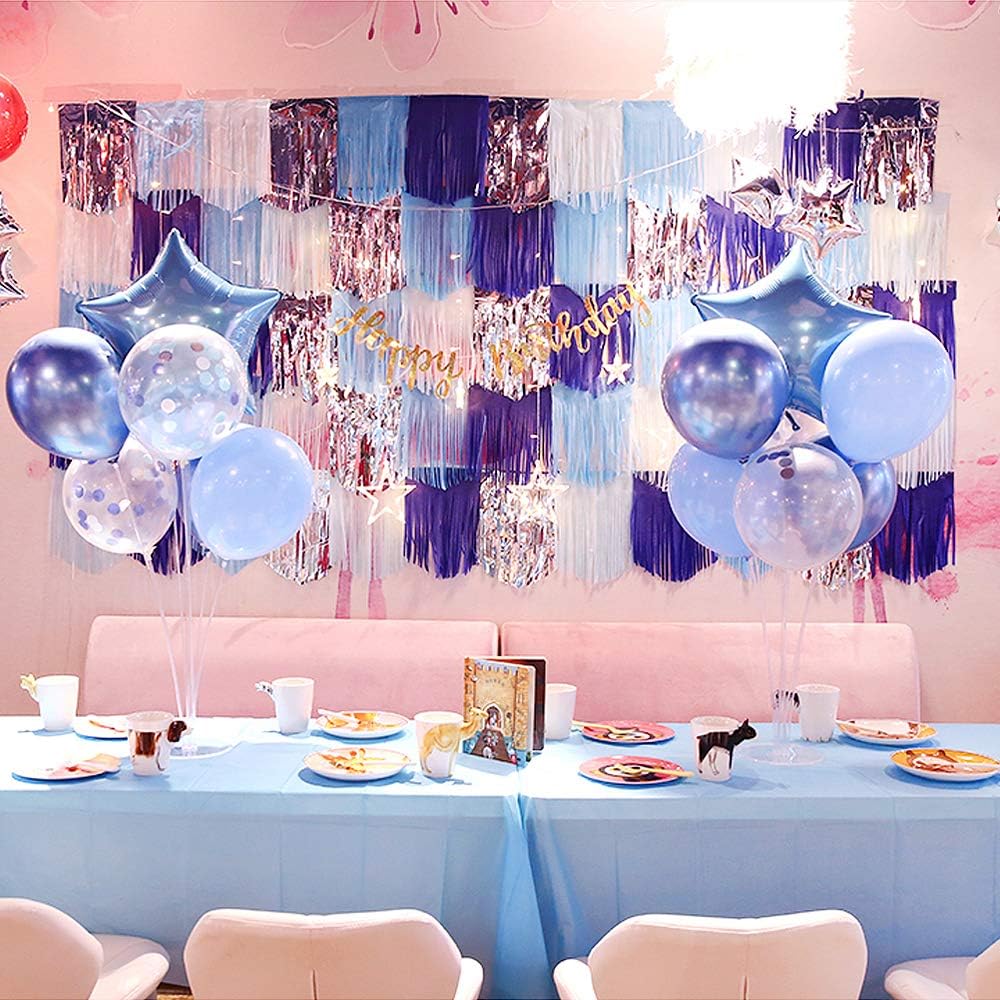 9.8in Blue Tissue Paper Tassel DIY Hanging paper decorations Party Garland Decor for Party Decorations Wedding,Festival,Baby Shower Decoration 20PCS25cm