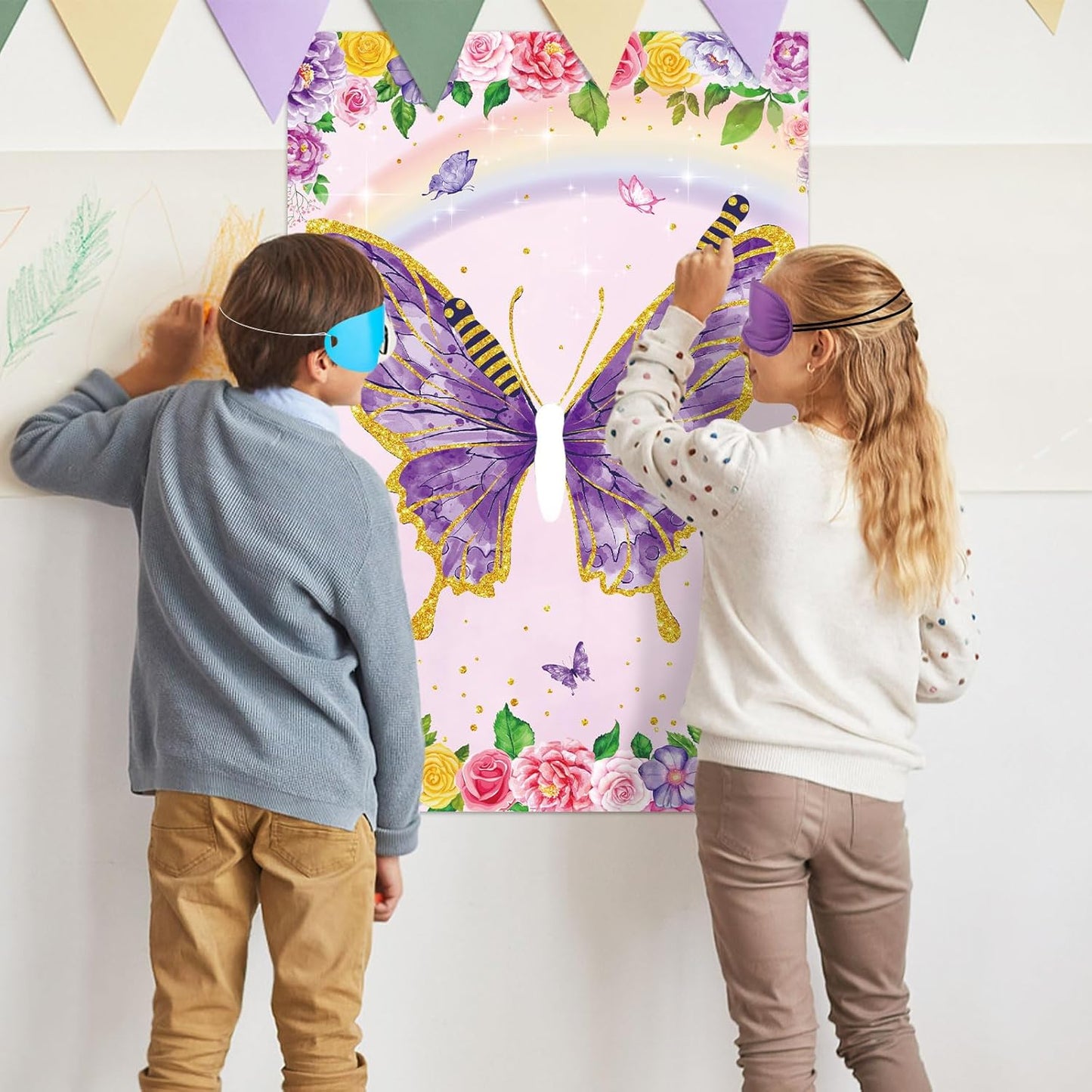 Pin The Crown on The Princess Party Games for Girls Princess Birthday Party with 24 Pcs Crowns, Large Princess Poster for Kids Girls Princess Birthday Party Princess Tea Party Decorations