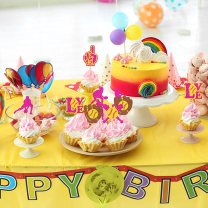 Rngmsi Flower Birthday Cupcake Toppers Decorations, 40PCS Wildflower Baby in Bloom Baby Shower Cake Decorations for Girls Women, Garden Floral Fairy Party Decor