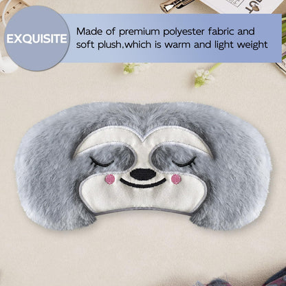 Christmas Reindeer Sleep Mask Cute Antler Eye Masks Sleeping Soft Plush Cartoon Blindfold Funny Animal Eye Cover Xmas Presents for Women Men (Xmas Reindeer,Brown)