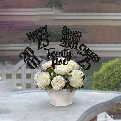15 PCS 50th Birthday Centerpiece Sticks Fifty Happy 50th Straight Outta 1976 Table Flower Centerpieces Sticks Cheers to 50 Floral Decorations for 50th Birthday Party Centerpieces Supplies Black