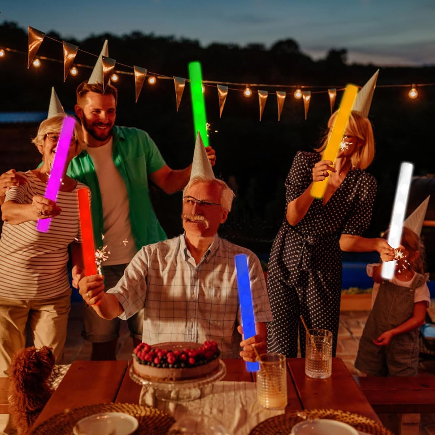 Glow Foam Sticks Bulk, 24 Pcs Red Giant LED Light Up Sticks 3 Modes Flashing Glowing Baton Wands Party Supplies for Wedding, Raves,Concert,Birthday,Christmas, Halloween,Sporting Events