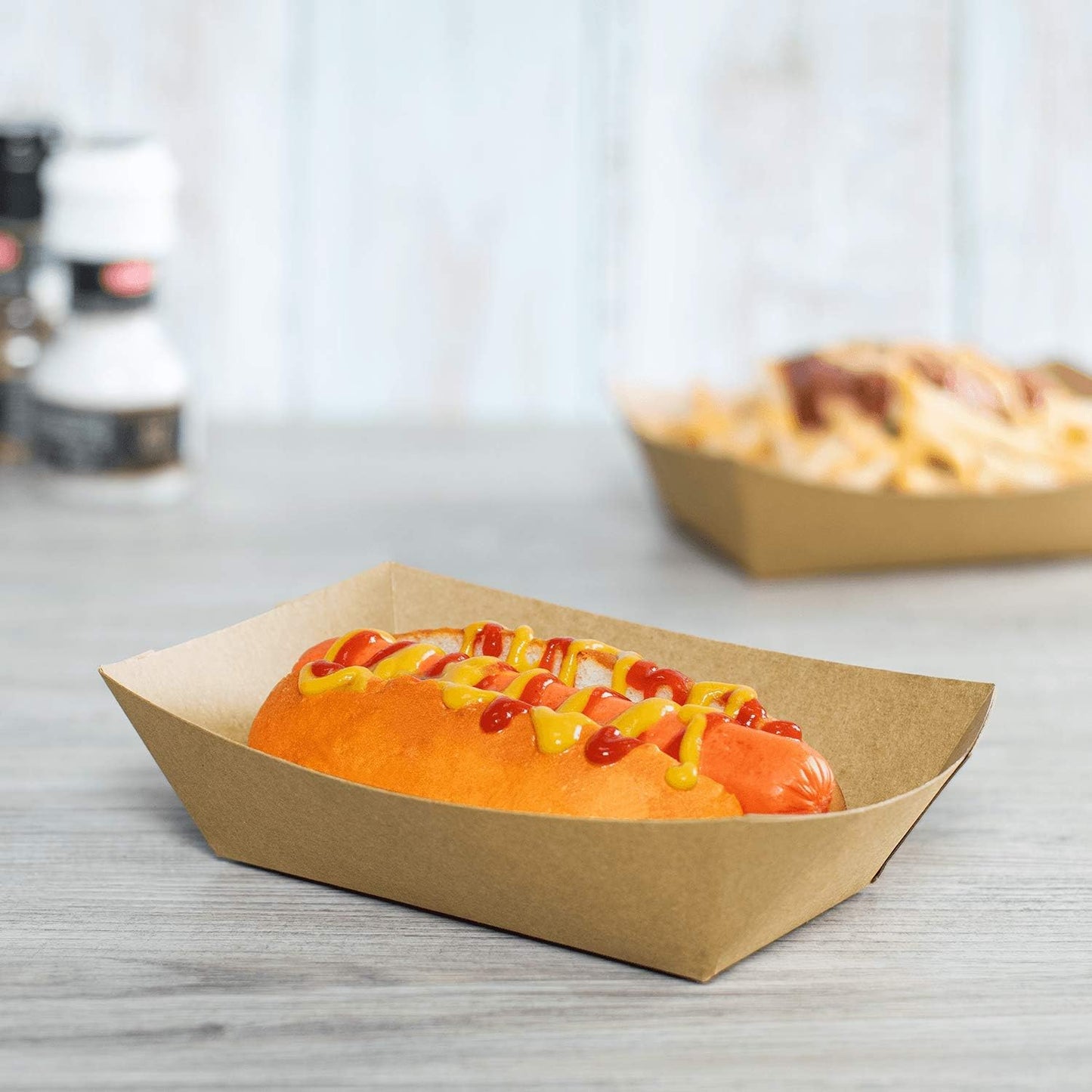 Karat Paper Food Trays Disposable [2 LB - 1,000 ct] Sturdy Food Boats, Leak Resistant | Ideal for Snacks, Nachos and Finger Foods