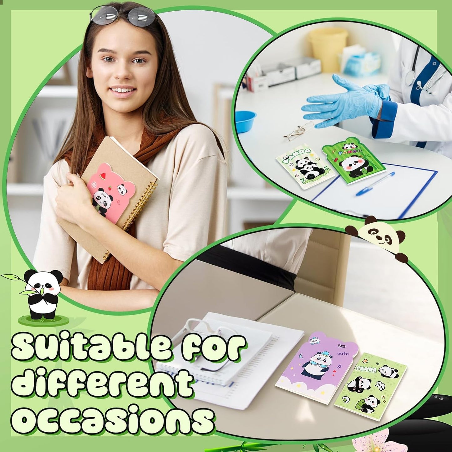 Wovnet 100 Packs Mini Notebooks Party Favors Animal Small Cute Pocketbook Bulk Cartoon Cat Dog Rabbit Bear Monkey Themed for Christmas Gift