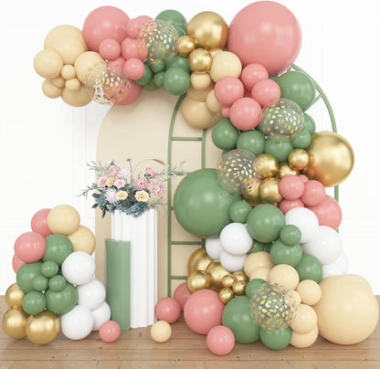 Amandir 153pcs Pink Purple Balloon Garland Arch Kit, Different Sizes 18 12 10 5 inch Pink Purple Red Latex Metallic Confetti Purple Balloons for Girl Women Birthday Bridal Baby Shower Party Decoration