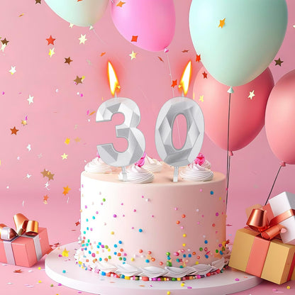 BEAN LIEVE Number Candles 0-9 Set - 10-Pack Diamond-Cut Birthday Candles, Cake Candles - Bulk Cake Decor for 1st-98th Birthdays, Photos, Parties - Kids Women Family Celebrations (Champagne Gold)