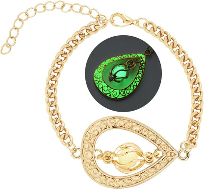 EEQQBZ Glow in The Dark Silver Teardrop shape bracelets,Fantasy Glowing Jewelry bracelets