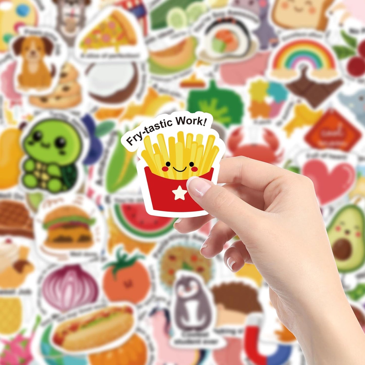 OHOME 100 PCS Water Bottle Stickers for Kids,Cute Animal Aesthetic Sticker Pack - Waterproof Vinyl Kawaii Stickers for Girls Boy Classroom Prizes,Party Favors for Scrapbook, Laptops, Journal,Birthday