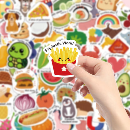 OHOME 100 PCS Water Bottle Stickers for Kids,Cute Animal Aesthetic Sticker Pack - Waterproof Vinyl Kawaii Stickers for Girls Boy Classroom Prizes,Party Favors for Scrapbook, Laptops, Journal,Birthday
