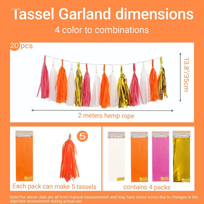 Tassel Garland Tissue Paper Tassel Banner,Tassels Party Decorations for Wedding,Birthday,Bridal/Baby Shower,Pack of 15 (Burgundy/Black/Silver)