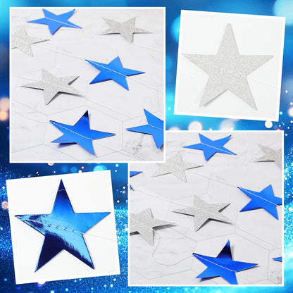 Spakon 65 Feet Glitter Star Paper Garland Banner Hanging Decoration Star Streamers Double Side 2026 Graduation Decorations for Wedding Birthday Festival New Year Party Decoration (Gold)