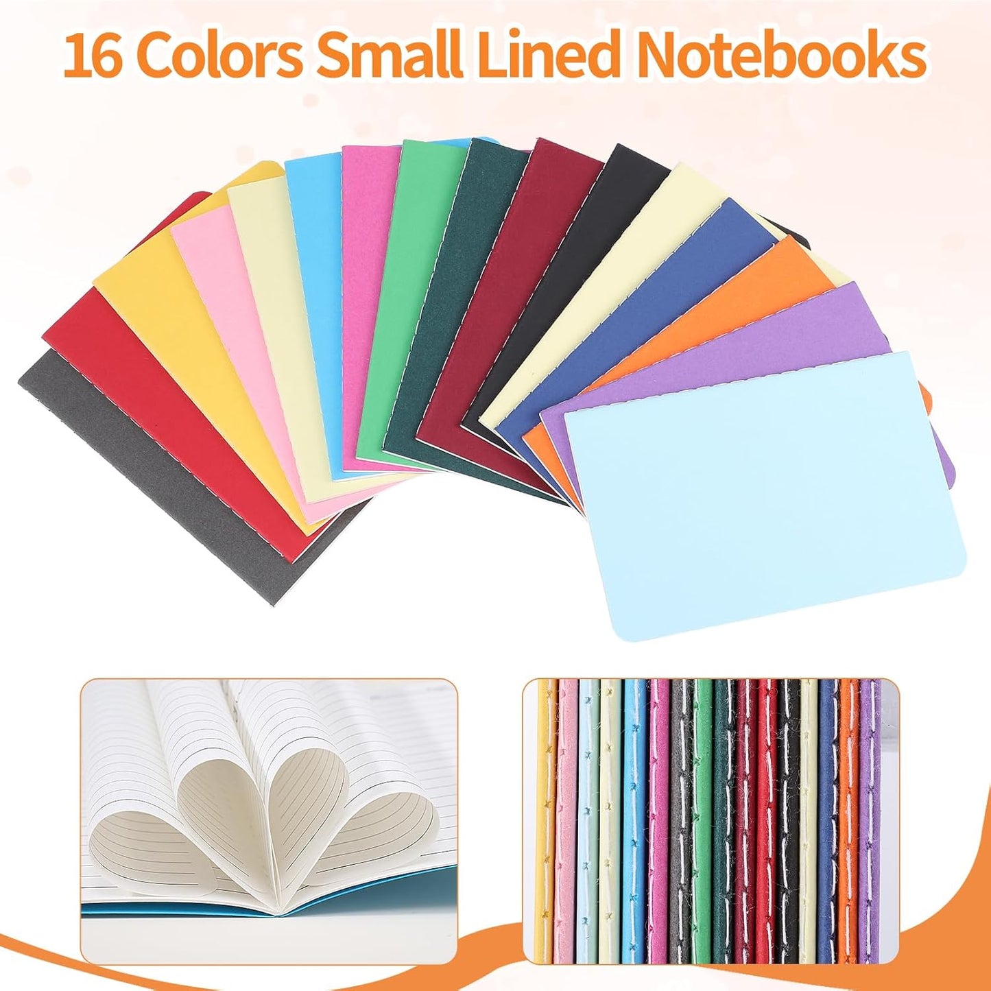 BESARME 16 Pack Mini Notebooks Bulk, A6 Small Lined Pocket Notebook End of Year Gifts for Students Elementary School Graduation Gifts for Kids Students School Supplies