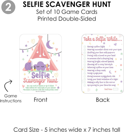 Big Dot of Happiness Pajama Slumber Party - Sleepover Activities & Games for 4 Girls, Birthday Party Group Games, Gamerific Bundle for Kids Parties - 10 Cards