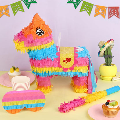 Dinosaur Pinata - Dinosaur Decorations with a Blindfold and Bat for Boys Girls Animal Themed Birthday Party Kids Classroom Game Decorations Supplies (15.7 x 11.4 x 3.1 Inches)