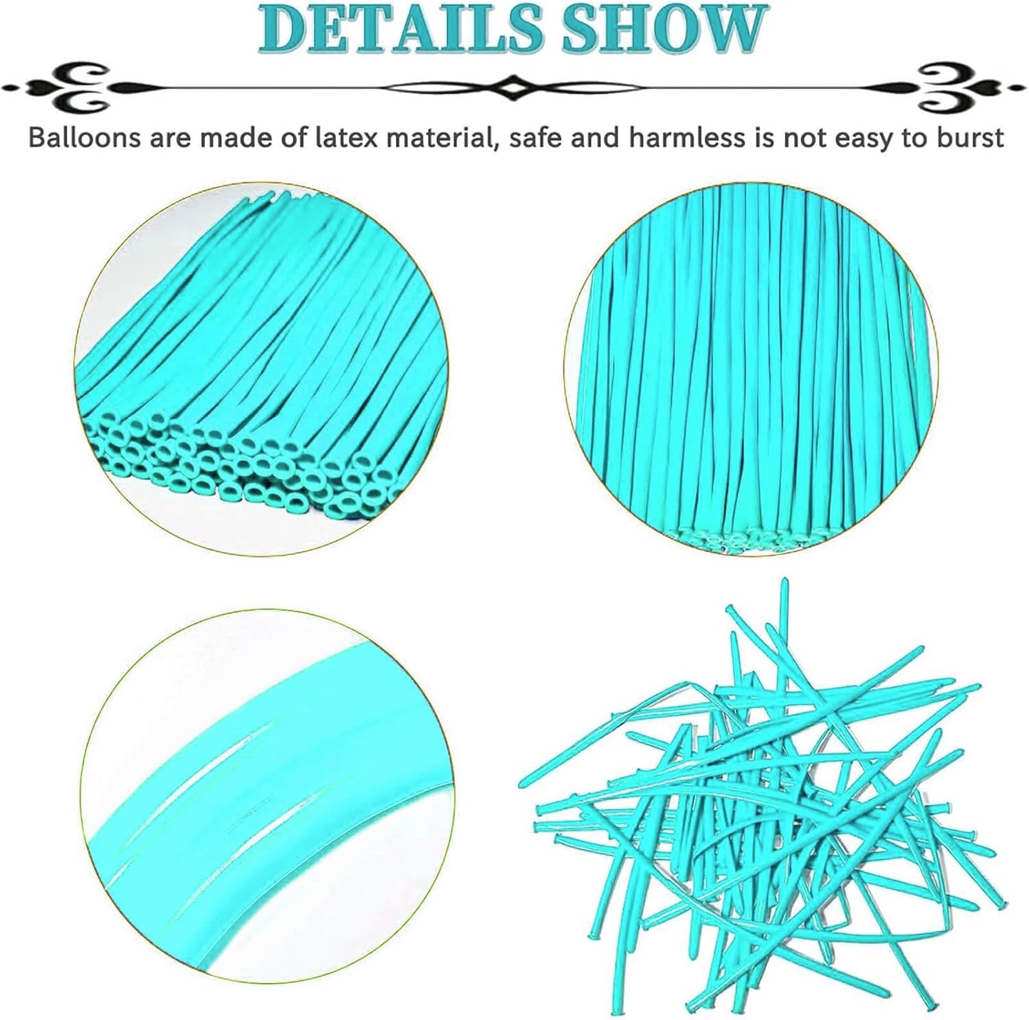 260 Balloons Clear, Thickening Long Balloons for Tying Arch, Twisting Latex Animals Magic Modeling Skinny Birthday Balloon for Kid‘s Party Wedding Decoartion Supply 100pcs