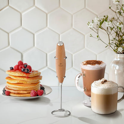 Zulay Kitchen Powerful Milk Frother Wand With Duracell Batteries - Ultra Fast Handheld Drink Mixer - Electric Whisk Foam Maker for Coffee, Lattes, Cappuccino & Matcha - Z1 Motor - Black - Colors A