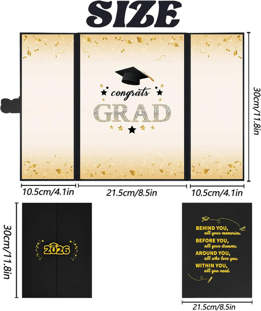 Vlipoeasn 2026 Graduation Guest Book Alternative, Black Gold Class of 2026 Graduation Party Decorations, Graduation Signature Book for 2026 College High School, Unique Graduation Gifts for Friends