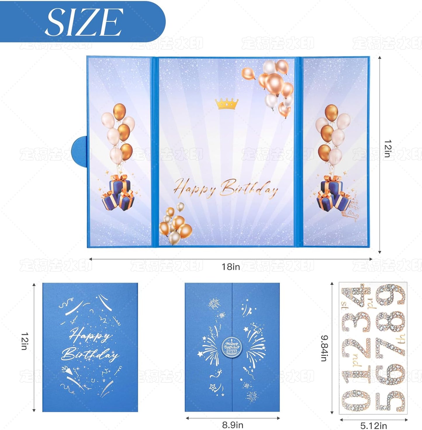 Rose Gold Birthday Party Decorations,18" x 12" Creative Birthday Decorations Guest Sign in Book Alternative, for Men and Women of All Ages, Happy Birthday Party Supplies