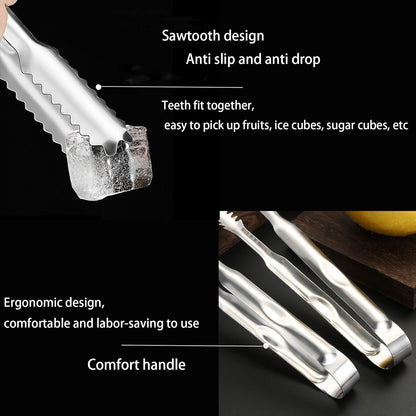 12-Piece Mini Tongs - 5-Inch Stainless Steel Salad Tongs, Small Tongs for Serving Food, Mini Serving Utensils for Appetizers, Party, Coffee, Desserts (Gold)