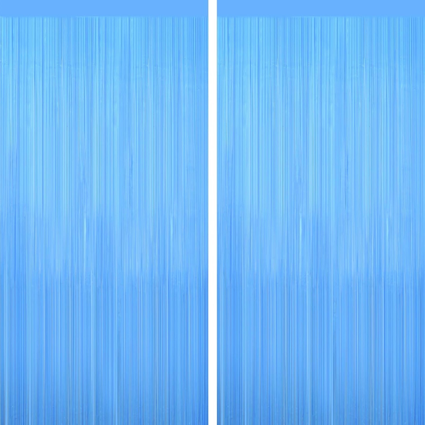 GCB 2Pack Black Metallic Tinsel Foil Fringe Curtains, Black Foil Curtain Backdrop, Photo Booth Props for Birthday Wedding Baby Shower Bachelorette Xmas Celebration Party Decorations Door Streamers