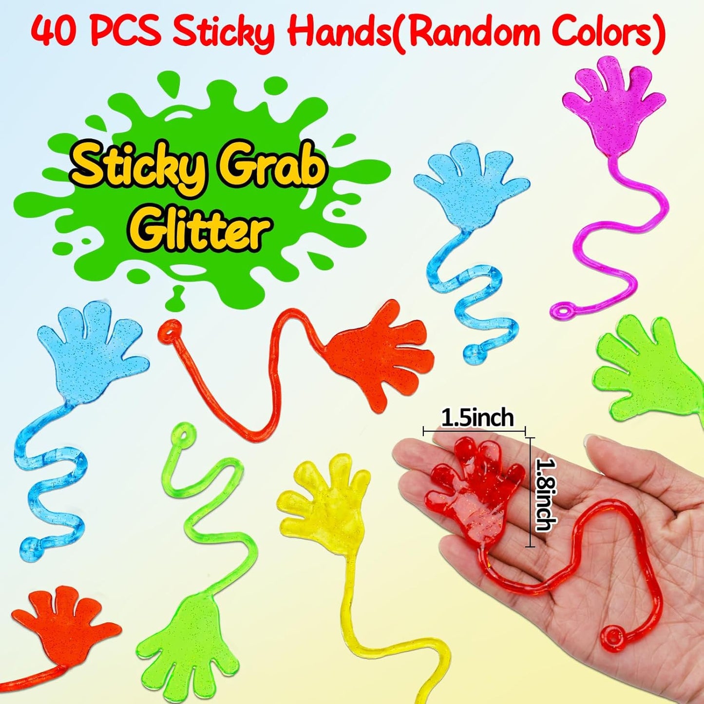 100PCS Sticky Hands Birthday Party Favors for Kids 4-8 8-12 Summer Goodie Bag Stuffers Classroom Treasure Box Toys Carnival Prizes Bulk Mini Treat Trinket Pinata Fillers End of Year Students Gifts