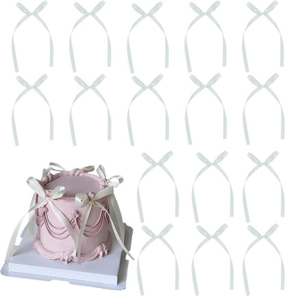 20 Pack Bow Cupcake Toppers Birthday Bowknot Ribbons Coquette Light Pink Bow High Footed Cup Balloon Wall Party Decorations Bridal Cake Dessert Picks Baby Girl Boy Wedding Party Supplies