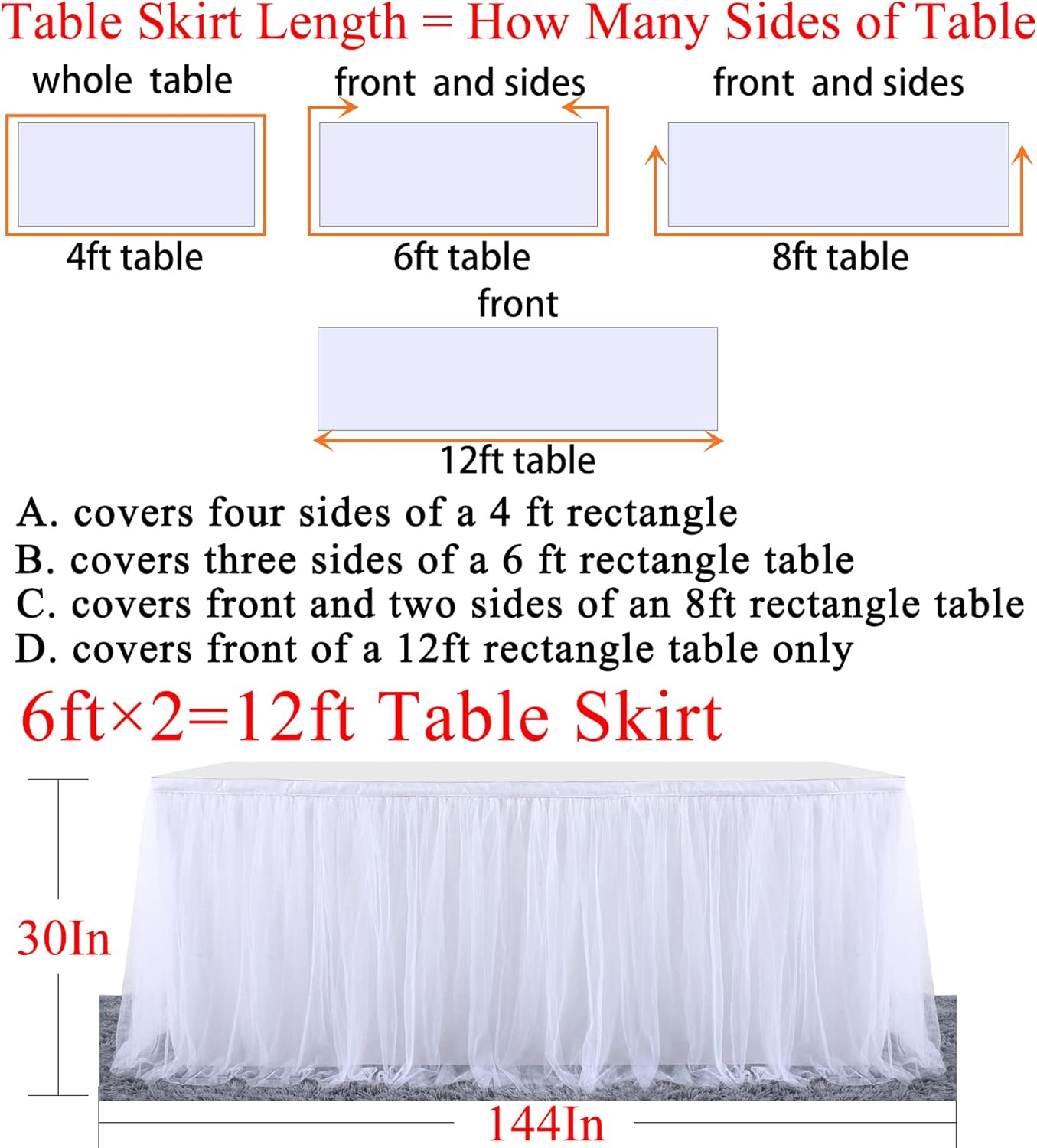 Suppromo 6ft Pink Tulle Table Skirt Baby Shower Tablecloth for Rectangle Tables or Round Tables Pink Ruffle Tutu Table Skirts Desk Skirt for Princess Girls Birthday Party Cake Dessert Decorations