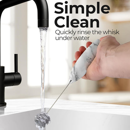 Zulay Kitchen Powerful Milk Frother Wand With Duracell Batteries - Ultra Fast Handheld Drink Mixer - Electric Whisk Foam Maker for Coffee, Lattes, Cappuccino & Matcha - Z1 Motor - Black - Colors C