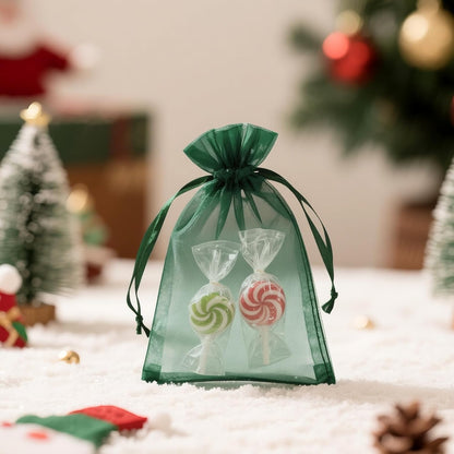 joycraft 50Pcs Organza Bags, 2x3 inch Gift Favor Bags, White Wedding Favor Bags, Jewelry Pouches with Drawstring, Mesh Bags Drawstring for Jewelry, Festival, Makeup, Candy, Desserts