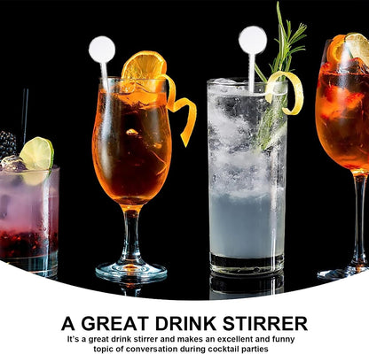 100 Pcs Cocktail Swizzle Sticks, 7 Inches Plastic Drink Stirrers Plastic Coffee Whiskey Beverage Stirrers (Clear)