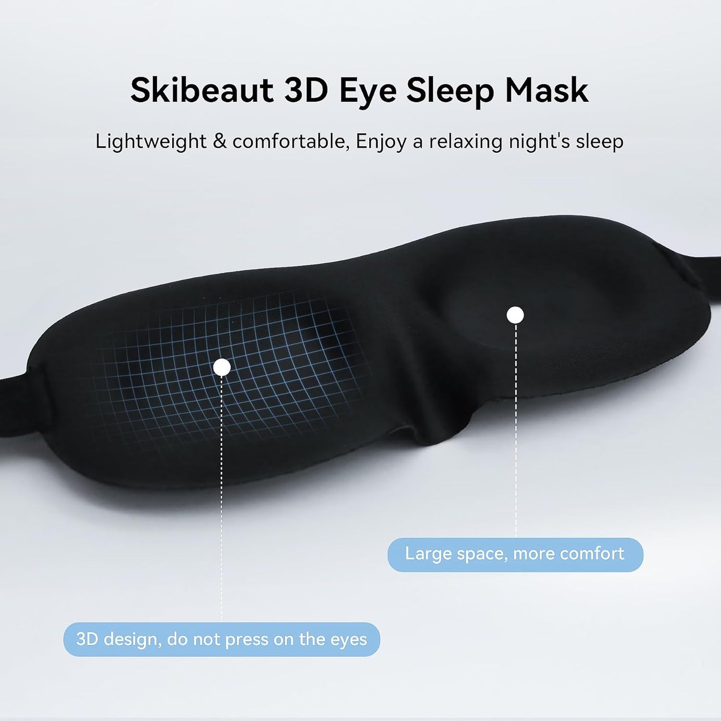SkiBeau Cute 3D Sleeping Eye Mask Funny Blindfold 2 Pack Travel Sleep Masks Super Soft Weird Eye Cover for Men Women and Kids