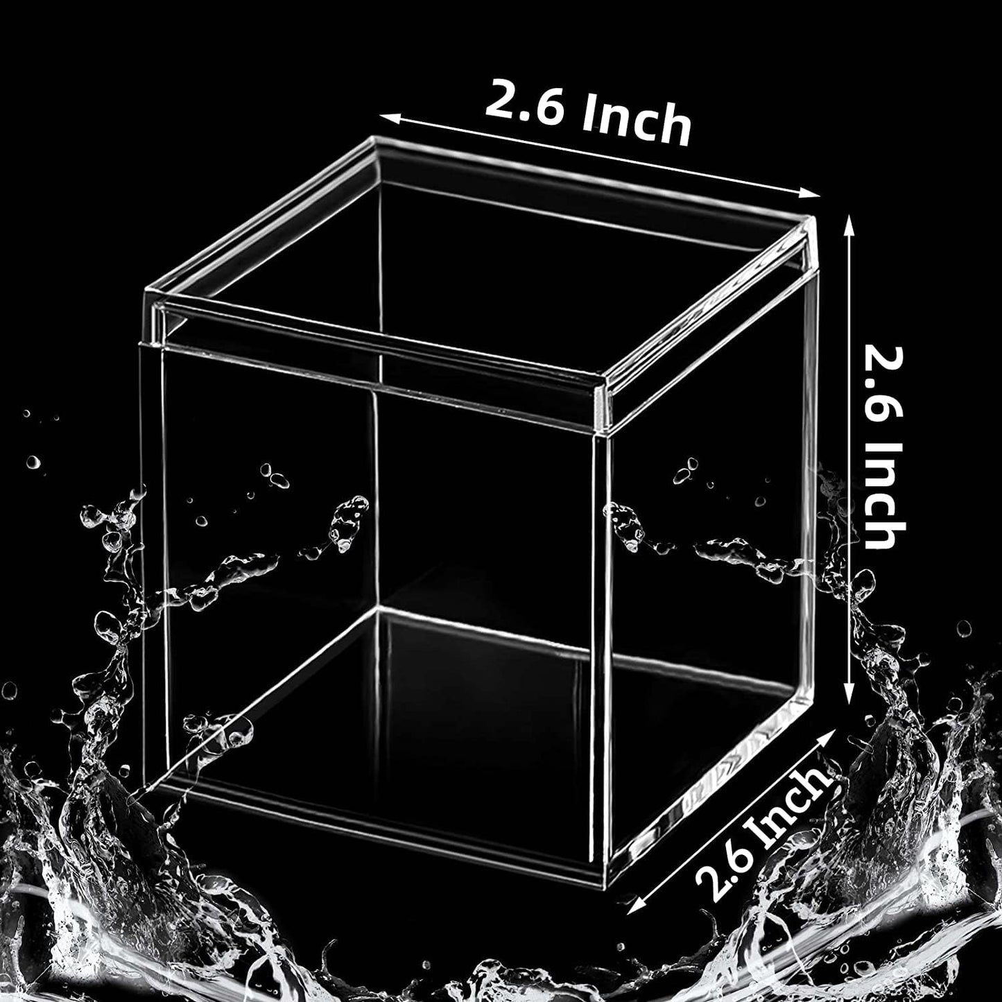 KissYou Acrylic Box Clear Boxes with Lid 12 Packs Small Candy Box Display Square Cube Wedding Graduation Party Decorations Jewlry Gift Box