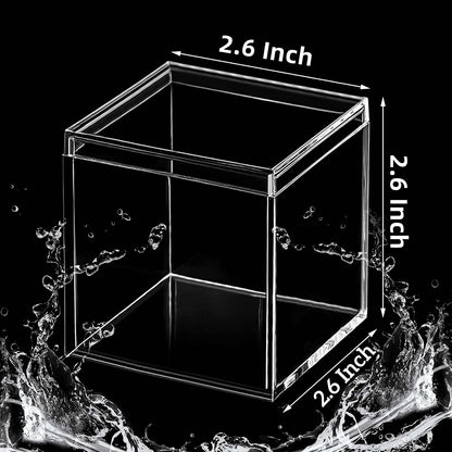 KissYou Acrylic Box Clear Boxes with Lid 12 Packs Small Candy Box Display Square Cube Wedding Graduation Party Decorations Jewlry Gift Box