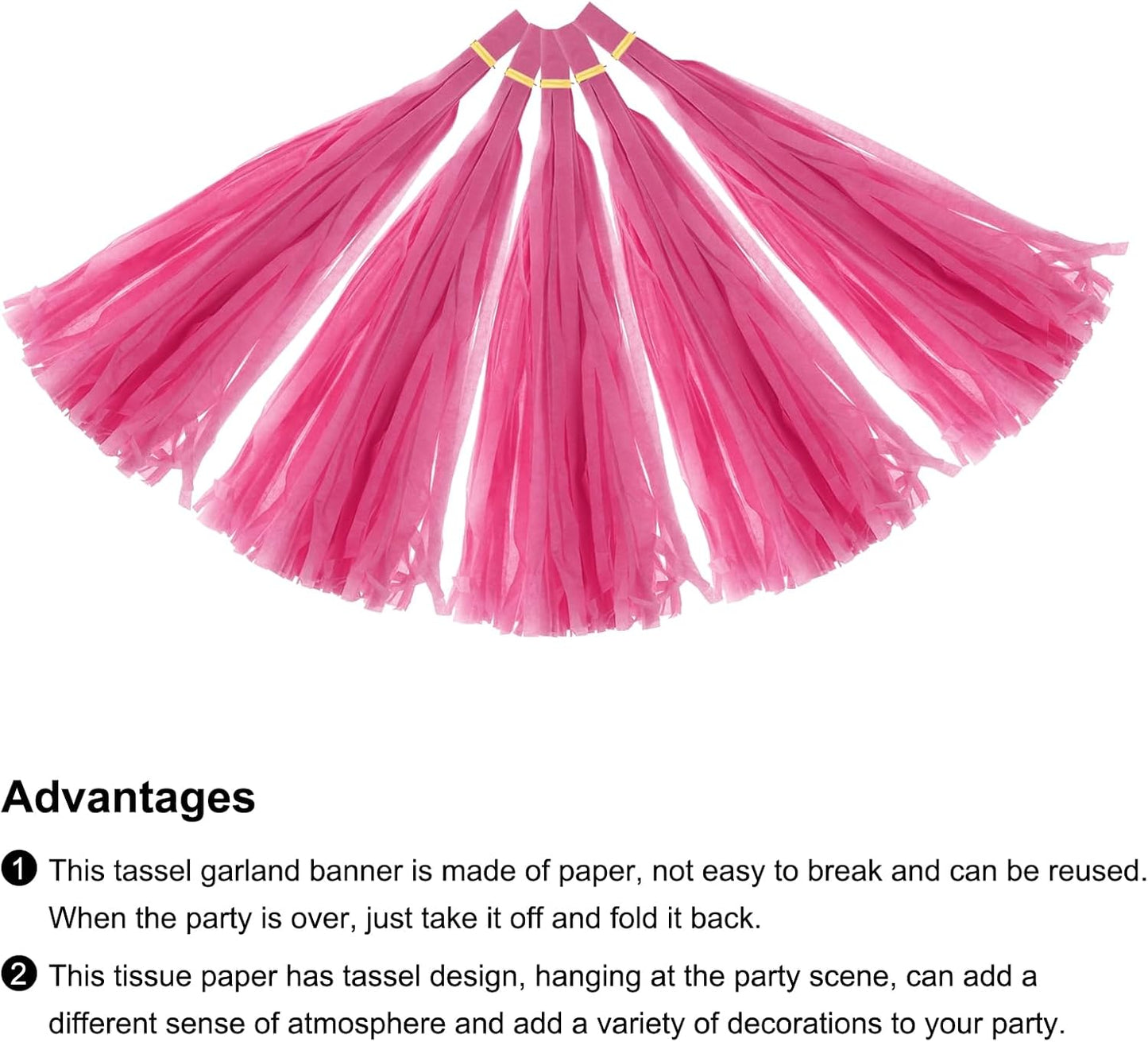 MECCANIXITY 15Pcs Light Blue Tassel Garland Banner with Rope Tissue Paper Tassels Party DIY Kits for Anniversary Wedding Birthday Party