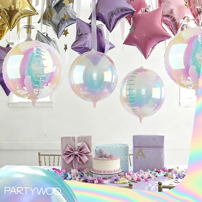 PartyWoo Metallic Gold Foil Balloons 20pcs Different Sizes Pack of 22 15 10 Inch Large Round Foil 4D Inflatable Mirror Ball Mylar Balloons for Graduation Birthday Baby Shower Party Decorations