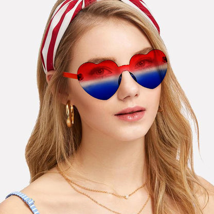 Pibupibu 12 Pack Heart Shaped Sunglasses for Women Colorful Rimless Sunglasses Transparent Bachelorette Party Favors