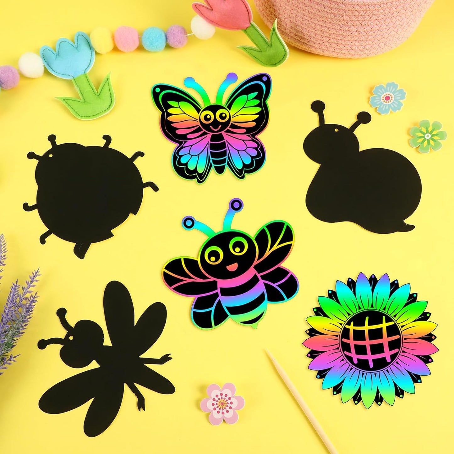 JULMELON 36 PCS Ocean Crafts, Rainbow Scratch Art Under The Sea Party Favors DIY Magic Color Summer Ocean Animals Scratch Cards for Summer Party Favors School Activities
