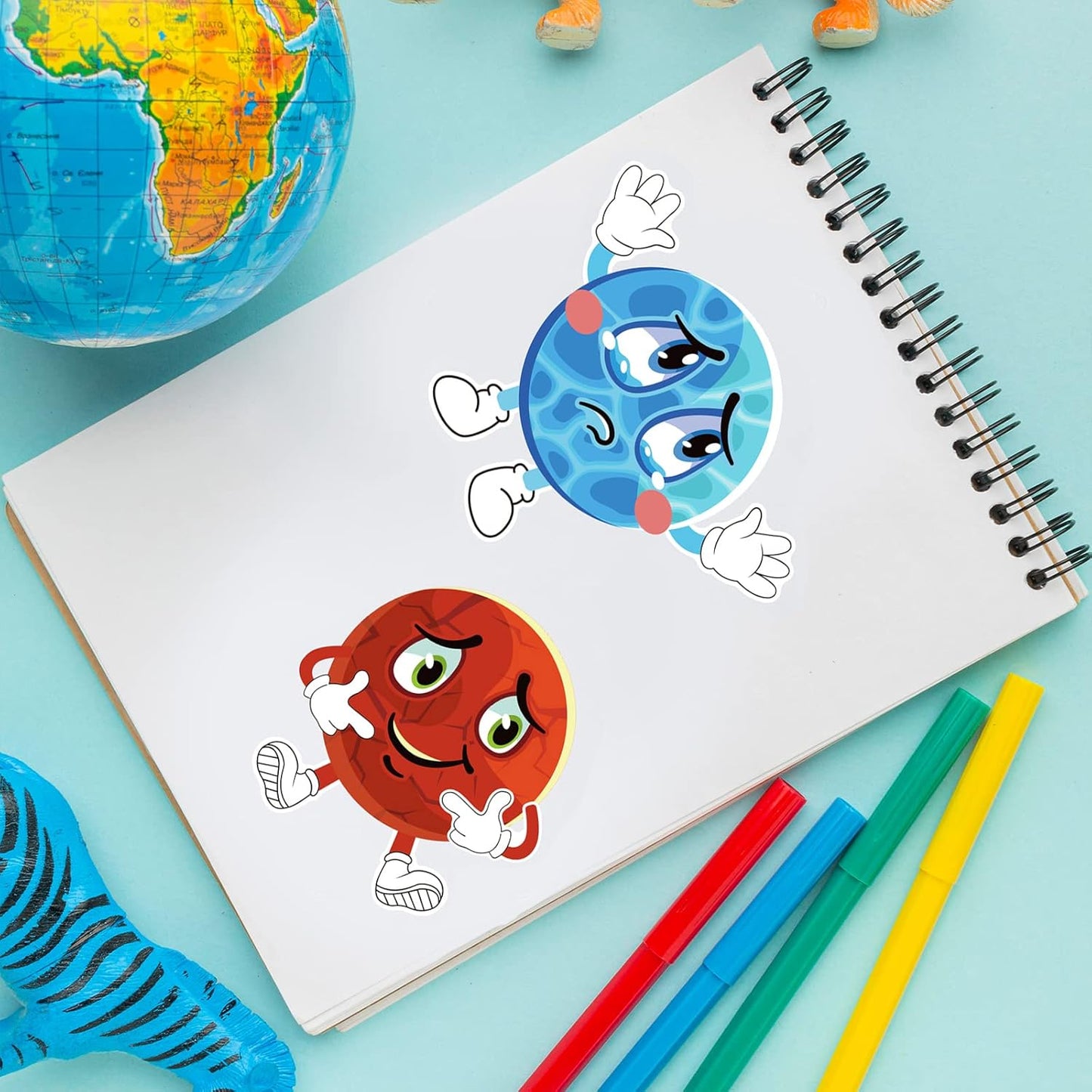 24 Sheets 8.27''×5.9'' Make Your Own Stickers for Kids Toddlers, Make a Face Stickers Mix and Match with Unicorns Dinosaur Horse and Sea Animals for Kids Party Favors Activities