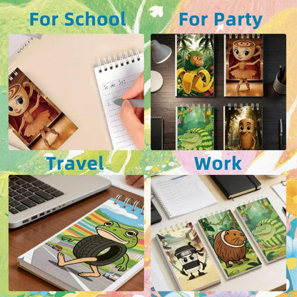 Brainrot Pocket Note Pads 12PCS, 4x2.7 Inch Mini Spiral Notebooks for Kids- Cute Small Notebook Set Ideal for Brainrot Party Favors, Work & School