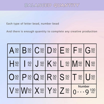 Amaney 1400pcs Glow Letter Beads, Heart Beads Whit Elastic Beading Cord,4x7mm Round Acrylic Alphabet Beads for Friend Bracelet Jewelry Making